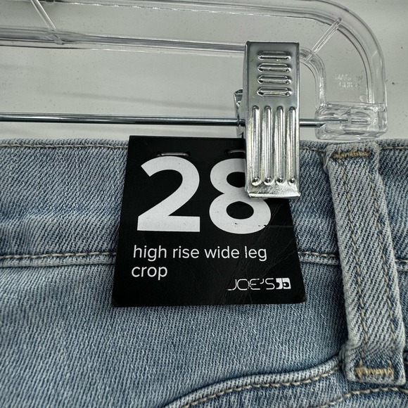 Joe's Jeans High Rise Wide Leg Denim Light Wash Crop Jeans Size 28 NWT - Picture 10 of 12